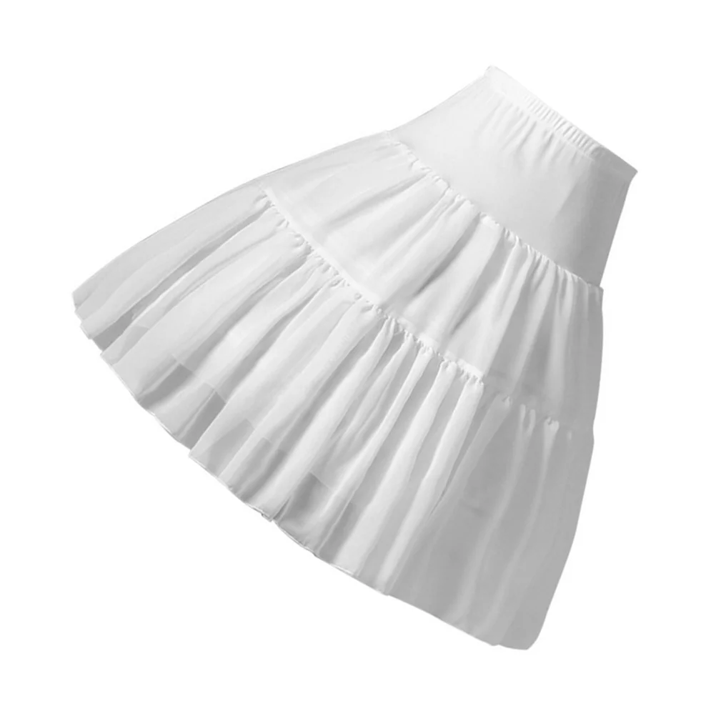 

White Skirt Lolita Dress Chiffon Bride Adjustable Steel Ring Petticoat Layered Tutu Underskirt Women Pannier