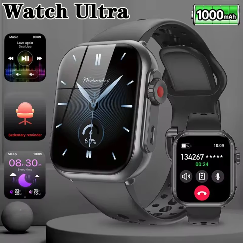

2025 New Smart Watch For Men Women 1000mAh Extra Large Battery Heart Rate Blood Oxygen Monitor Sport Bluetooth Calls Smartwatch