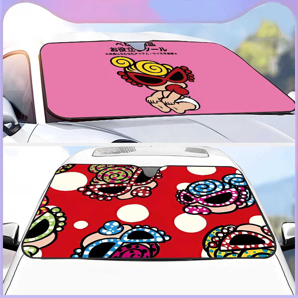 Japón moda histérica Mini novedad parabrisas delantero de coche sombrilla 70x130cm láminas de dibujos animados cubierta de parabrisas de ventana de coche