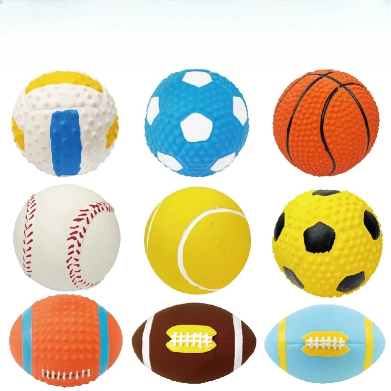 

Rubber Toys Dog Latex Chew Toy Puppy Sound Toy Animal Bite Resistant Ball Pet Supplies For Small Medium Large Dog
