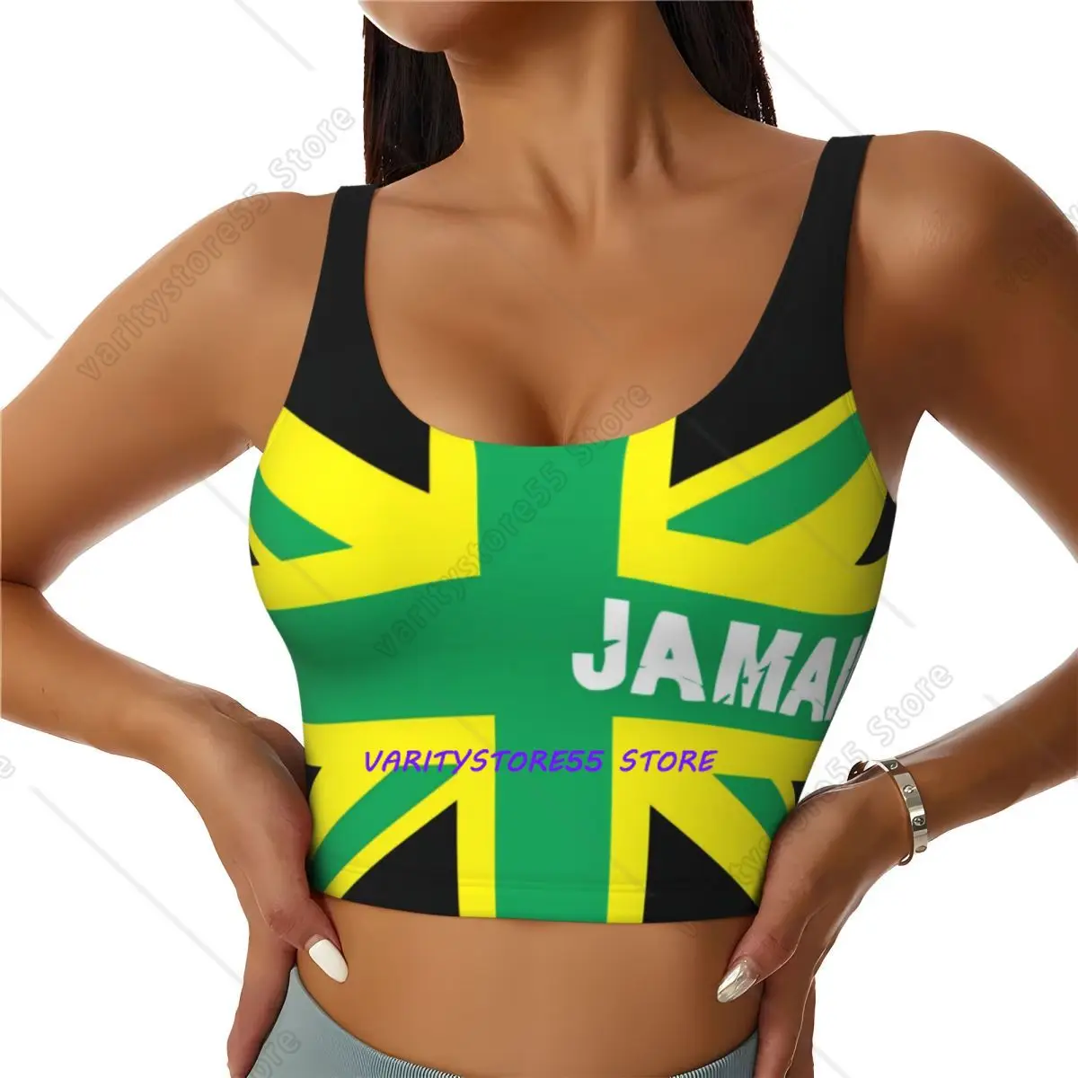 Jamaica Kingdom Women Sexy Sports Vest   Female Streetwear Sport Lingerie Tee Crop Top