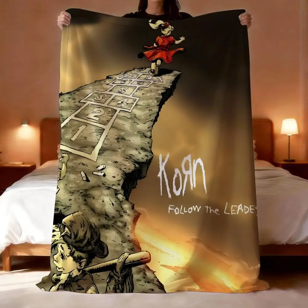 Metal Band Korn Throw Short Plush Throw Blanket Soft Skin-Friendly Multi-Scene Home Office
