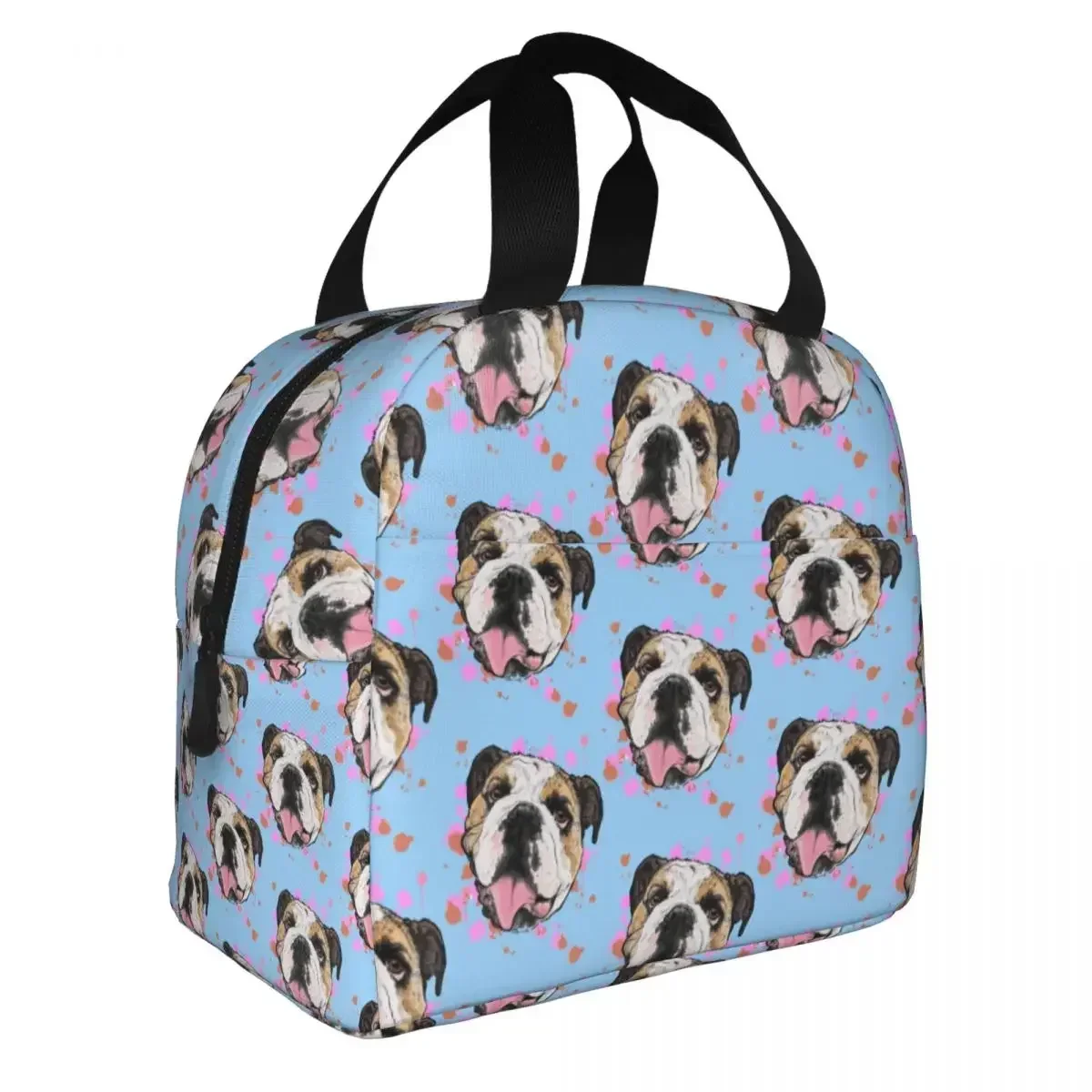 British Dog English Bulldog Lunch Box for Women Portable Leakproof Cooler Thermal Food Insulated Lunch Bag Kids School Children