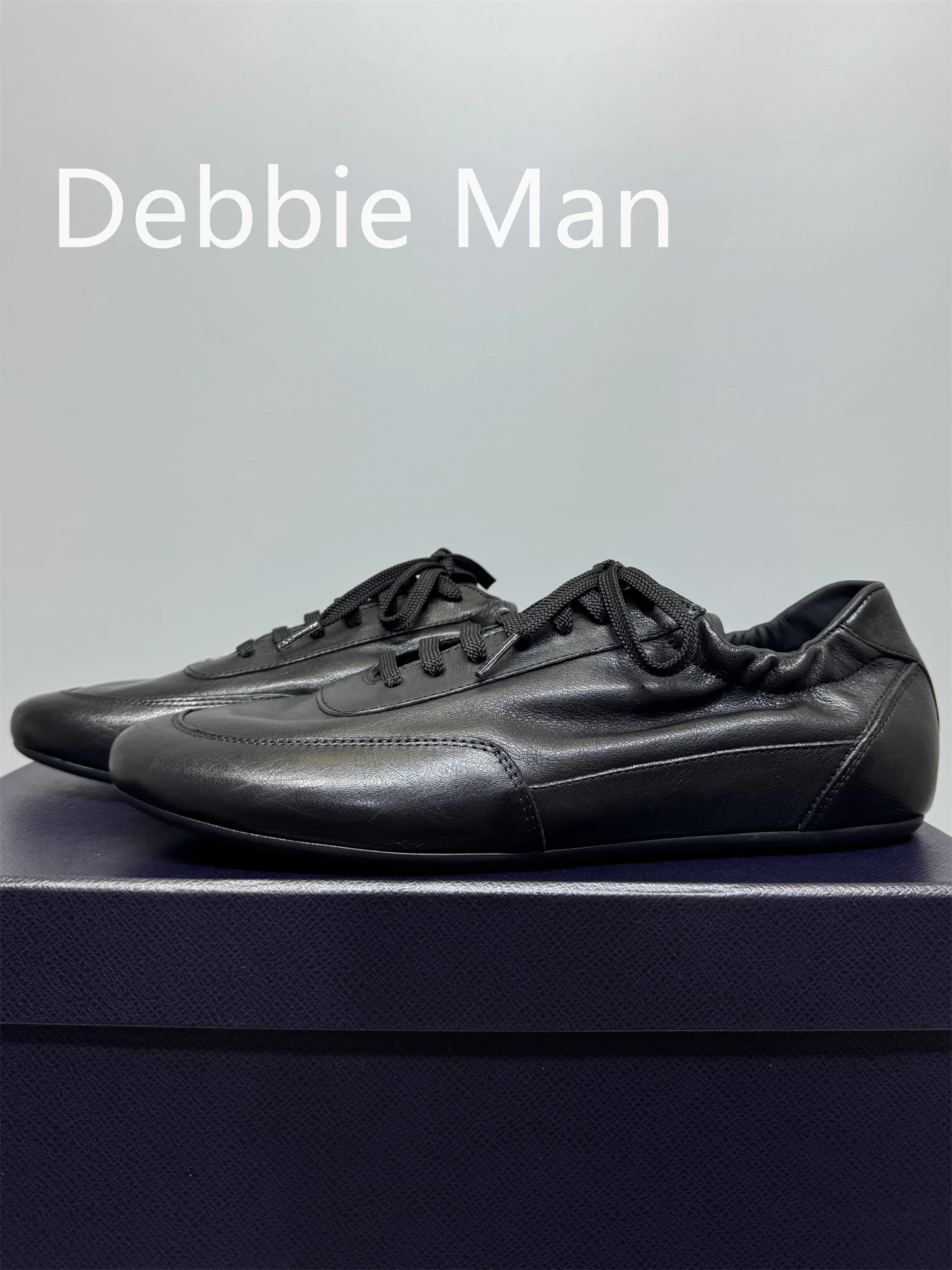 

Debbie Man High-End Lace-Up Genuine Leather Men's Casual Sports oes Faionable Single oes for Youth round Toe Low Heel