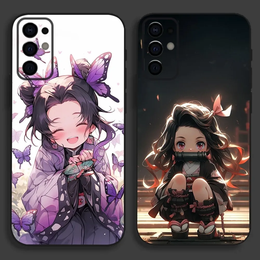 Anime Cute N-Nezuko K-Kamado Phone Case For Samsung S24,S21,S22,S23,S30,Ultra,S20,Plus,Fe,Lite,Note,10,9,5G Black Soft Cover