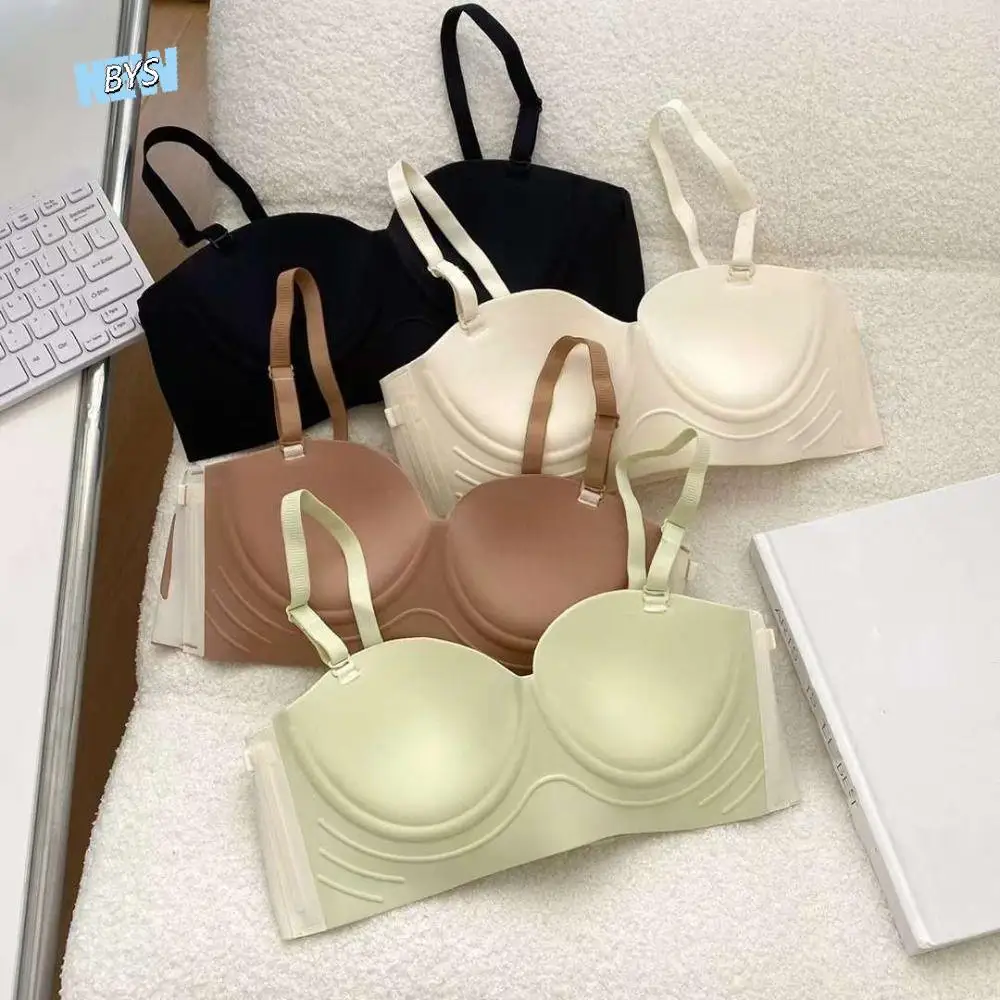 

Elastic Front Button Wireless Deep V Bra Push Up Anti-sagging Underwear for Women Sweet Lingerie Seamless Bra Girls