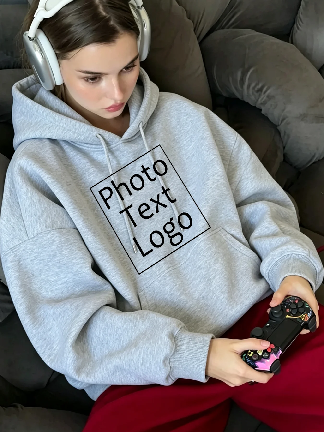 Autumn Fleece Woman Hoodies Personalized DIY Customized Casual Loose Team Pullover Pocket All-Match Streetwear Sport Y2K Clothes