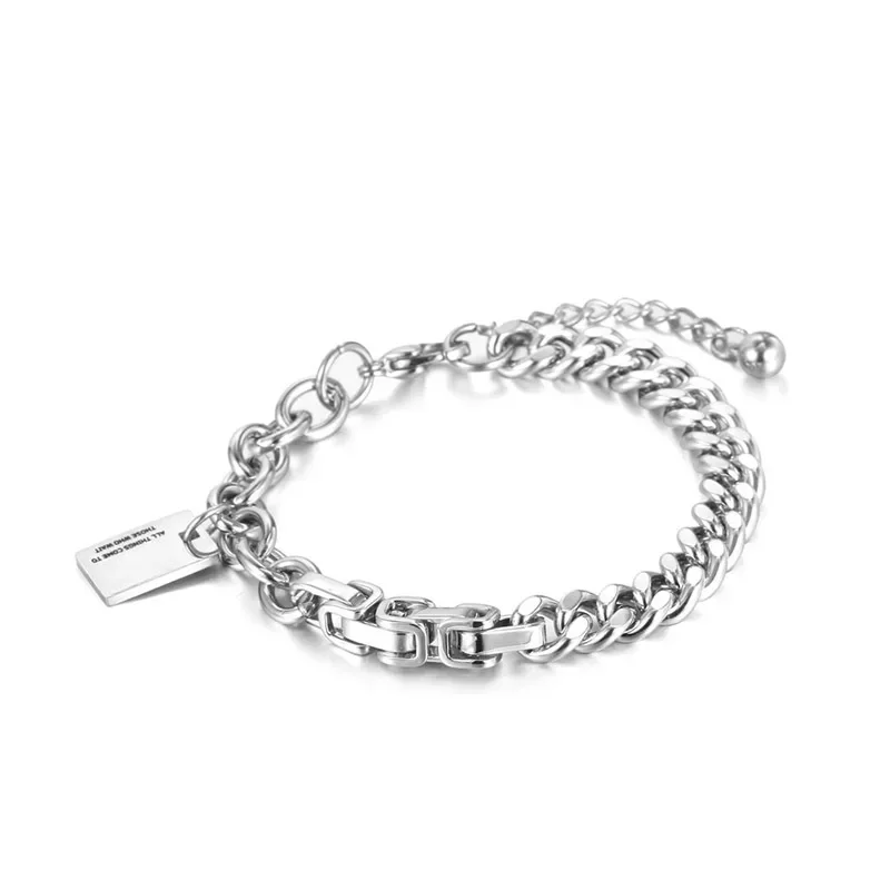 

Hip-Hop Titanium Steel Bracelet For Men and Women Couples Jewelry Gifts For Party Christmas Birthday