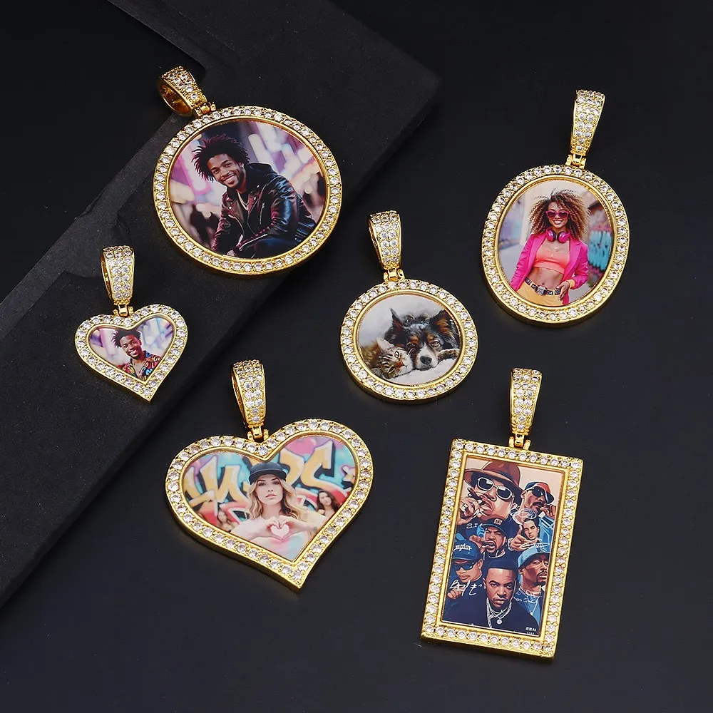 صور مخصصة شخصية الهيب هوب الشرير قلادة قلادة للرجال النساء الجليد خارج الزركون الذهب اللون مجوهرات الأزياء دروبشيبينغ