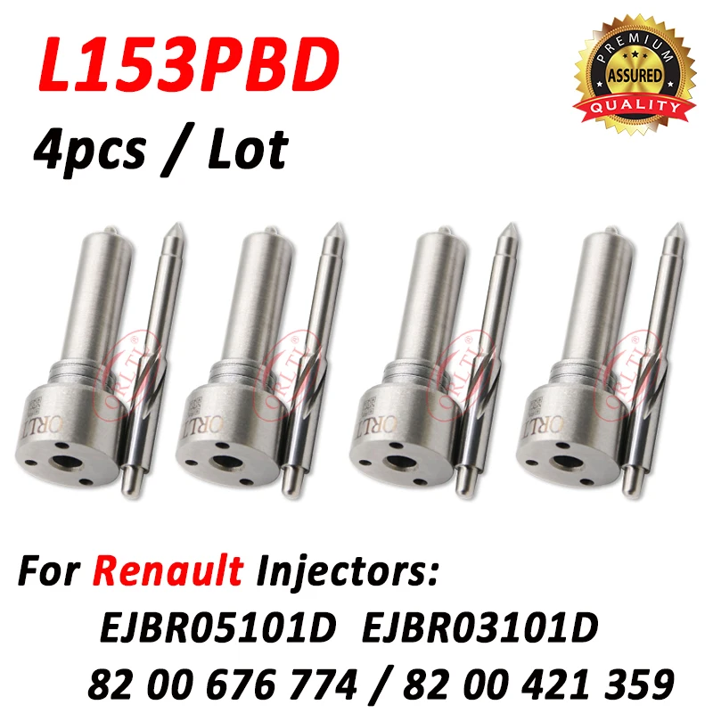 

4pcs L153PBD Diesel Fuel Injector Nozzle L153 PBD For Renault EJBR05101D EJBR03101D 8200676774 8200421359