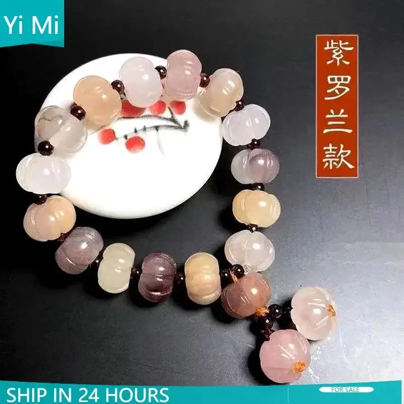 Dongling Jade Pumpkin Bracelet Men and Women Jade Hand String Bracelets for Women Girls Tall for 1 Real and Free Shipping Items