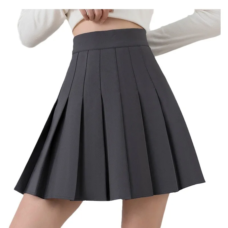 Anzug Stoff Anti-falten Falten Rock Frühling und Sommer frauen Hohe Taille College Stil Koreanische A-förmigen Mini rock