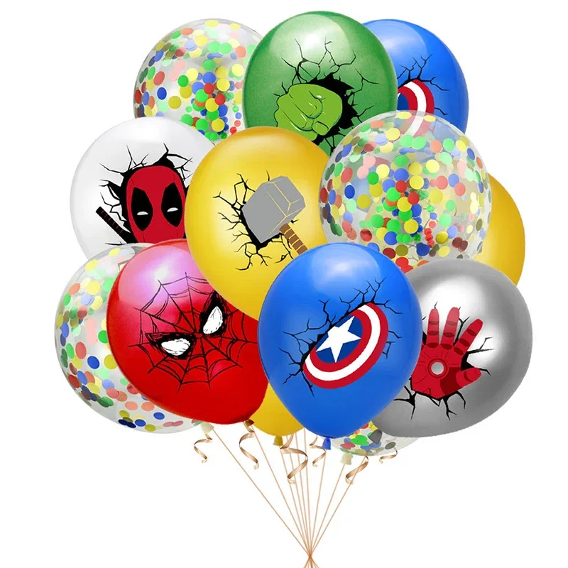 Marvel Superhero 10 Packs Spider-Man Hulk Iron Man Latex Balloon Children's Birthday Party Avengers Theme Party Supplies