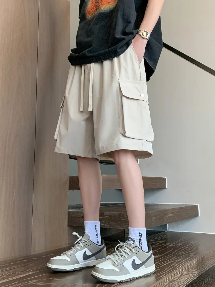 

American Sle Men's Summer Thin Loose Casual orts Breathable Qui Dry Spor Mid-Length Faionable een Straight Leg Pants