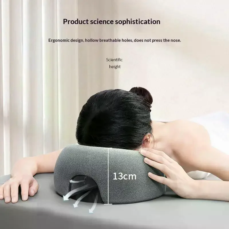 Face-Down Pillow Ergonomic Memory Foam Breathable Provides Comprehensive Face Neck Massage Support Pillow