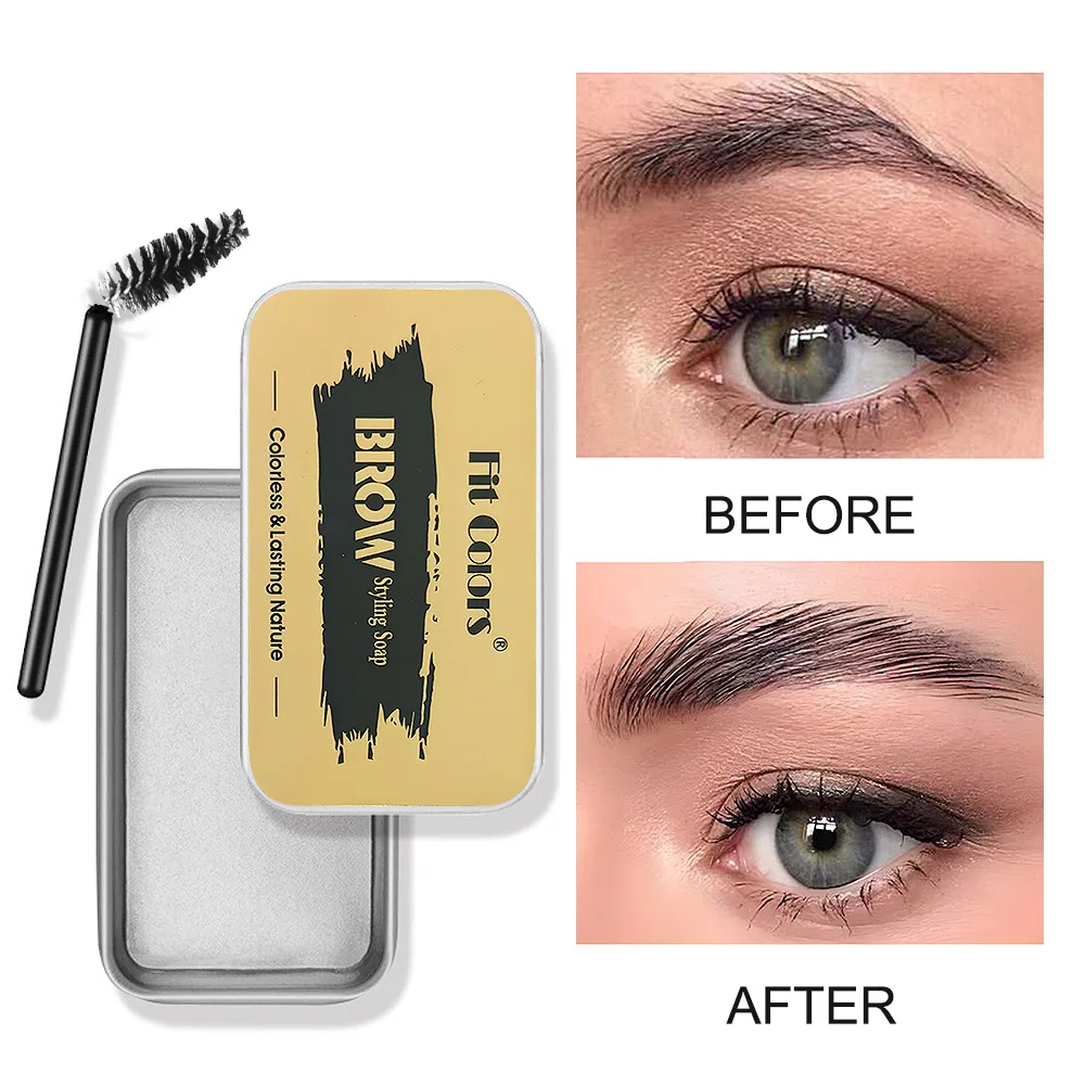 

Waterproof Eyebrow Soap Kit Transparent Matte Finish with Brush Brow Gel Long Lasting Taming Fixer for Wild Natural for Women