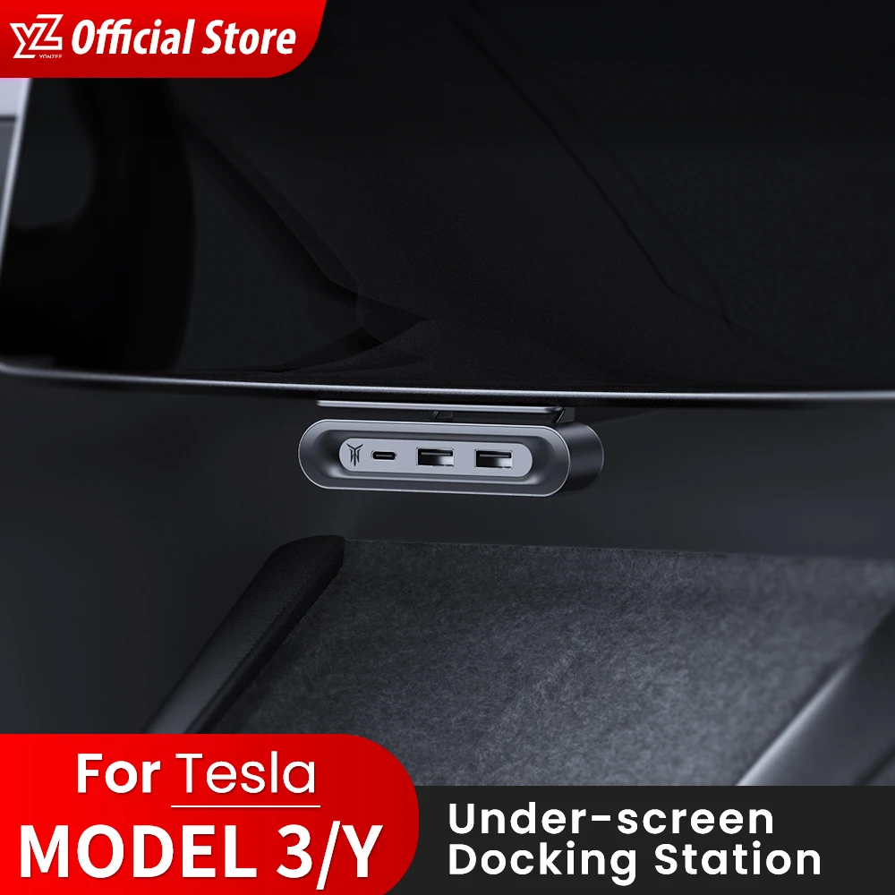 YZ For Tesla Model 3 Highland Model Y 2024 Expansion Dock Central Control Charging Shunt USB HUB Accessories Quick Charger