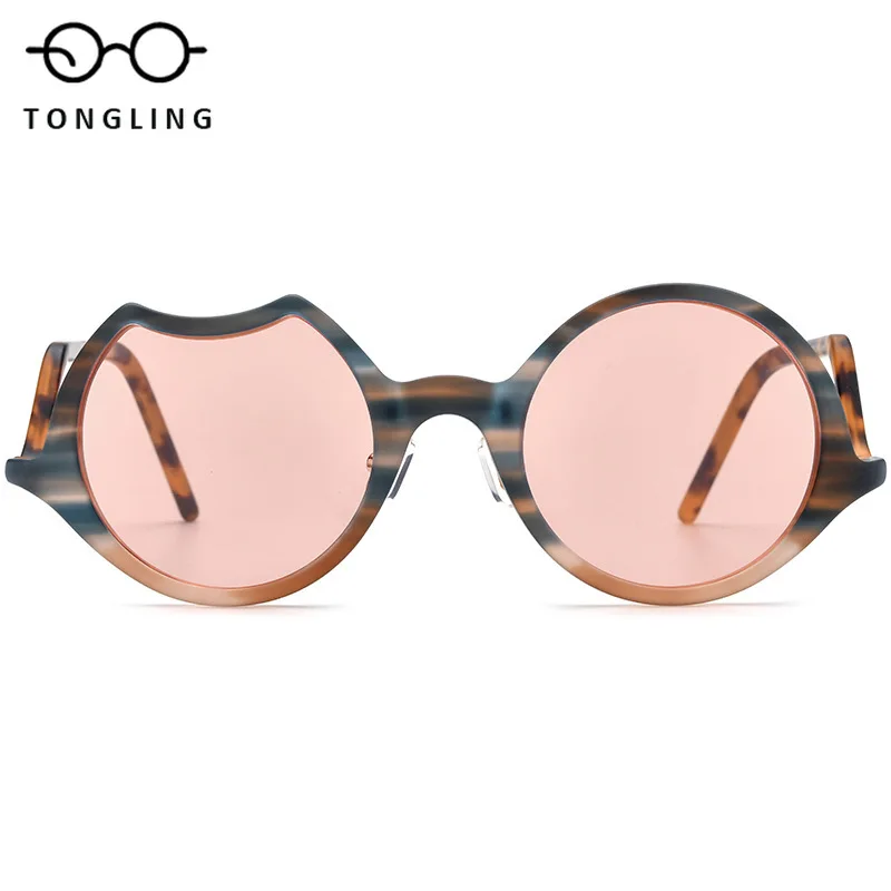 2026 New Fashion Color Match Frosted Acetate Irregular Glasses Men and Women Driving Sunglass Available with Prescription Lenses