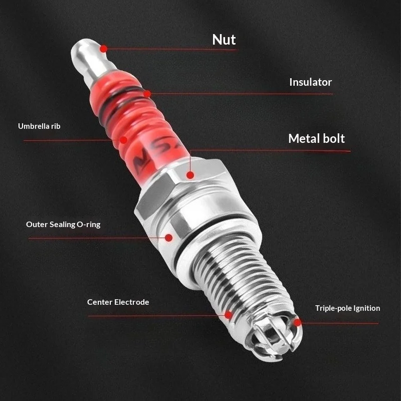 Racing Spark Plug Triple Electrode A7TC D8TC For GY6 CG 50CC 70CC 110CC 125CC 150CC Motorcycle Atv Scooter Dirt Bike Go Kart