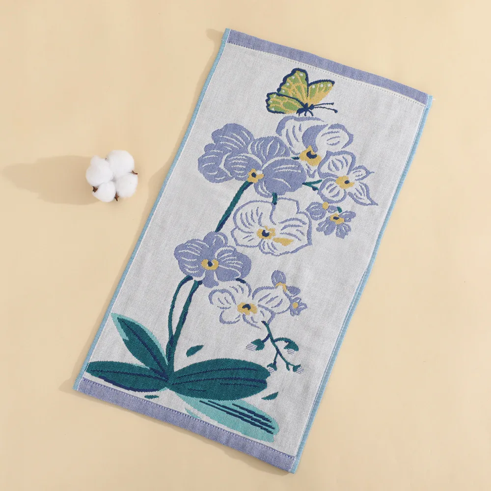 مناشف يد قطنية شاش، مناشف أطباق، كرتونية، زهور، للحمام أو المطبخ، 25*50 سم، رقيقة، 4 قطع، 23 أنماط