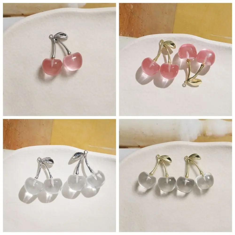 패션 3D 과일 체리 펜던트 팔찌, DIY 쥬얼리 만들기 액세서리, 송진 Y2K 체리 만들기 결과 선물, 5 개
