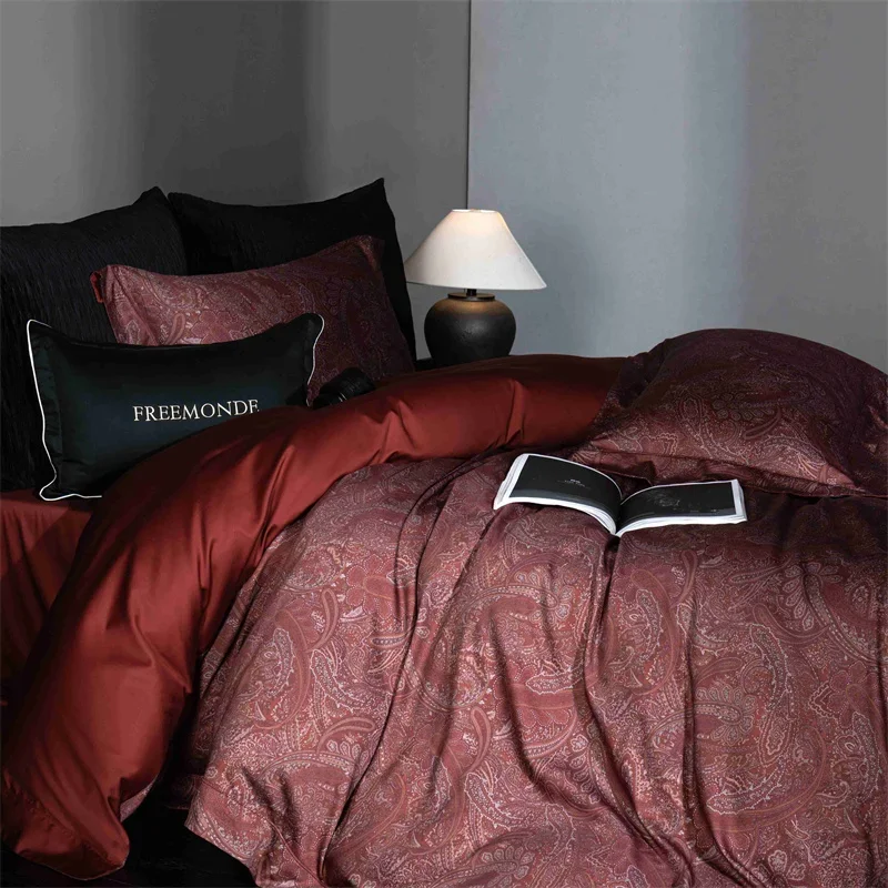 Svetanya Egyptian Cotton Bedding Set Red Bed Linens Sheet Pillowcase Duvet Cover Set Underwear