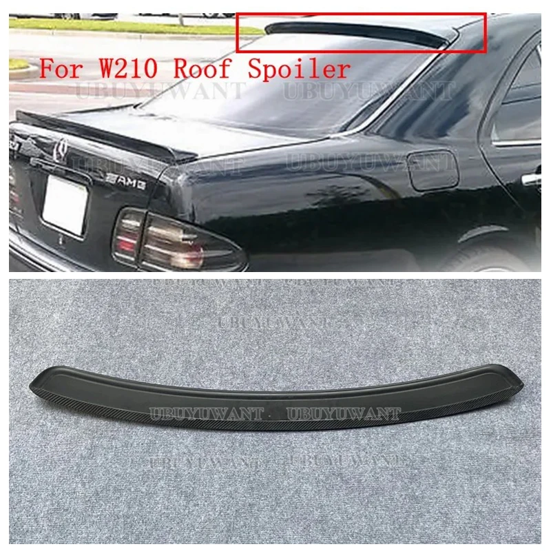 

Материал из углеродного волокна, задний задний спойлер на крышу автомобиля, цвет заднего крыла для Benz W210, спойлер 1996-2002 W210 E-класса E200 E260 E55 E63