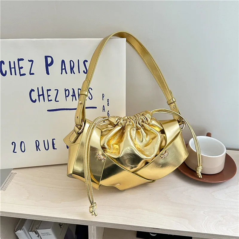 

Дизайнерская сумка-облако на шнурке, модная плиссированная женская сумка через плечо из искусственной кожи, женская сумка-клатч и сумочка на плечо