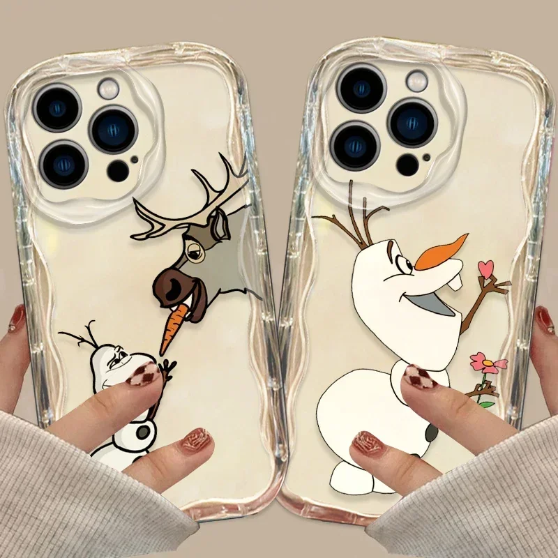 Disney Olaf Frozen Cute Cover for Apple IPhone 16 15 14 13 12 11 Pro X XR XS Max Plus 8 7 Plus SE Wave Oil Phone Case