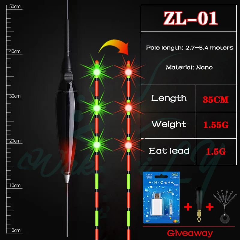 2024Summer New Nano Smart Led Fishing Float+USBCharger Remind Buoy Gravity Sensor Glowing Electric Night Fishing Strobe Turn Red