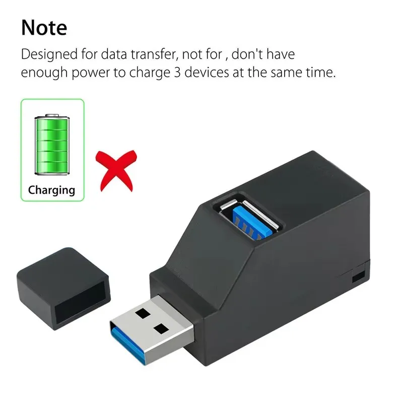 Portable USB 3.0 Hub 3 Ports High Speed Data Transfer USB Splitter For Laptop U Disk Docking Station Type C HUB 2.0 Port Adapter