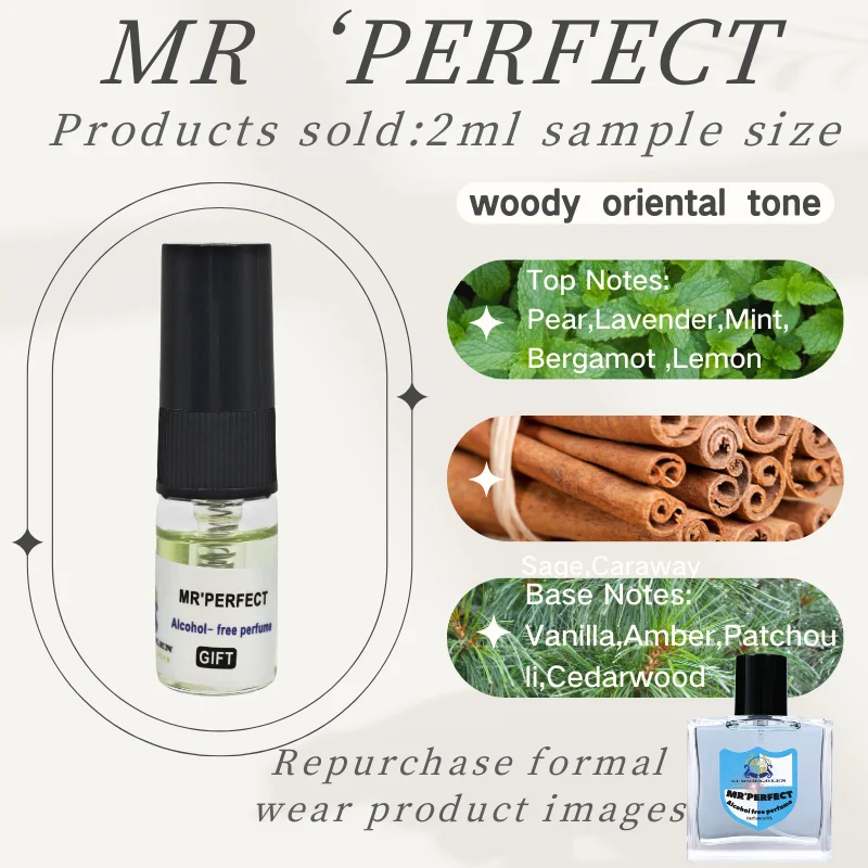 Campione di profumo profumato al legnoso con fragranza duratura, tipo di fragranza ricca, per uomo6 bottiglia 2ml uomo e donna. Profumo 2ml