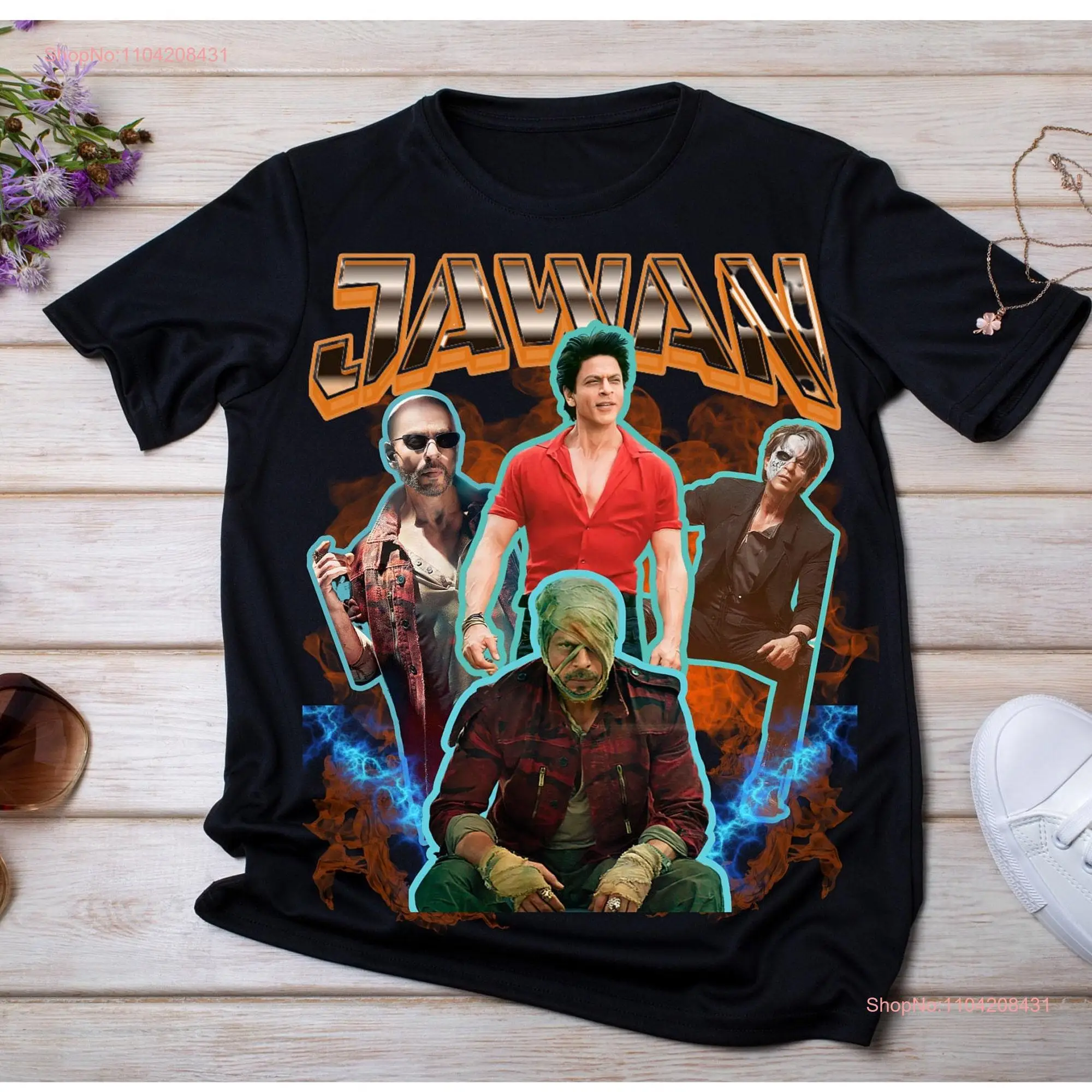 Jawan movie T Shirt Shahrukh Khan 90s Vintage style Bootleg SRK King Bollywood Indian long or short sleeves