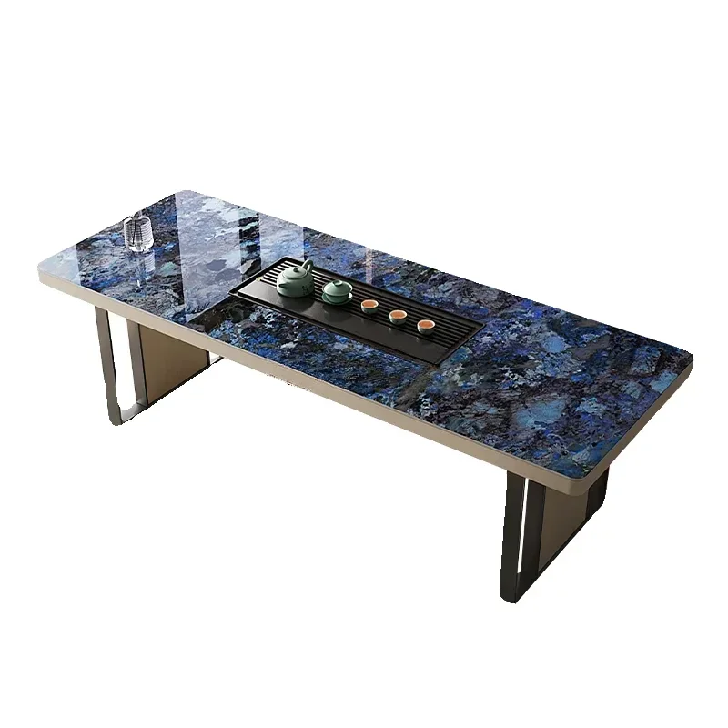 

Легкий роскошный микрокристальный линейный камень Современный простой офисный чайный столик и комбинация стульев для гостиной Высокий чайный столик