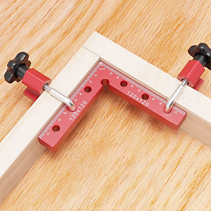 

90 Degree Aluminum Alloy Woodworking Right Angle Clamp Quick Positioning Fixed Angle Corner Clamp Square Ruler Hand Tools