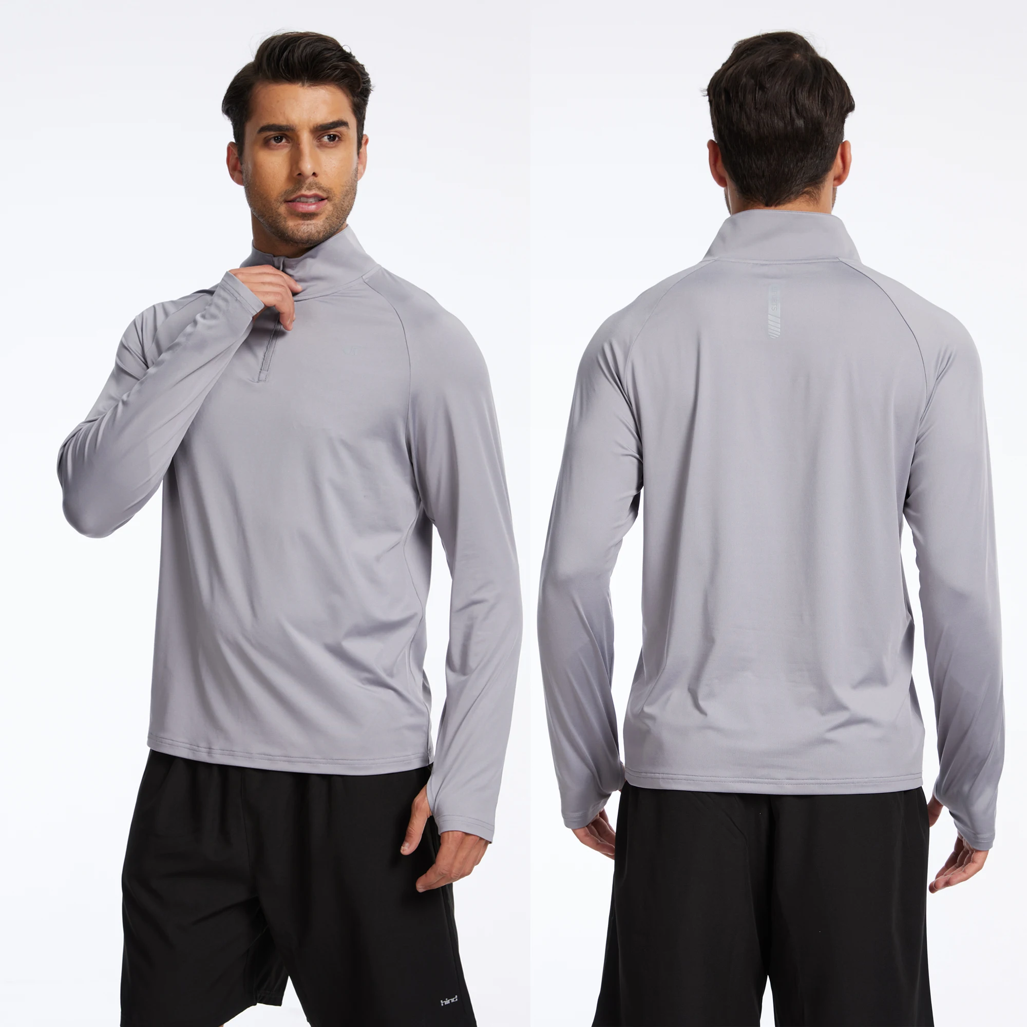 남성용 긴팔 UPF 50+ 래쉬가드 수영복 셔츠, 운동, 낚시, 하이킹, 운동, 쿨링 티셔츠, 속건 지퍼 셔츠