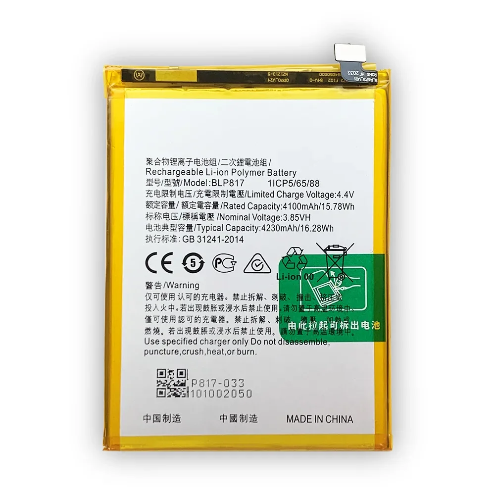 High Quality Replacement Battery For OPPO A15 A15s A16K BLP817 New Mobile Phone 4230mAh Built-in Batteries + Tools