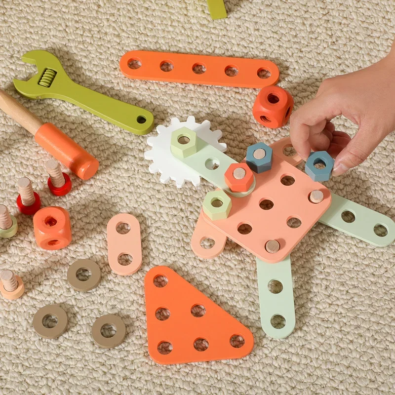 Diy montessori matemática brinquedo de madeira multifuncional aparafusamento ferramenta montagem mesa casa bonecas acessórios blocos construção jogos tabuleiro ocupados