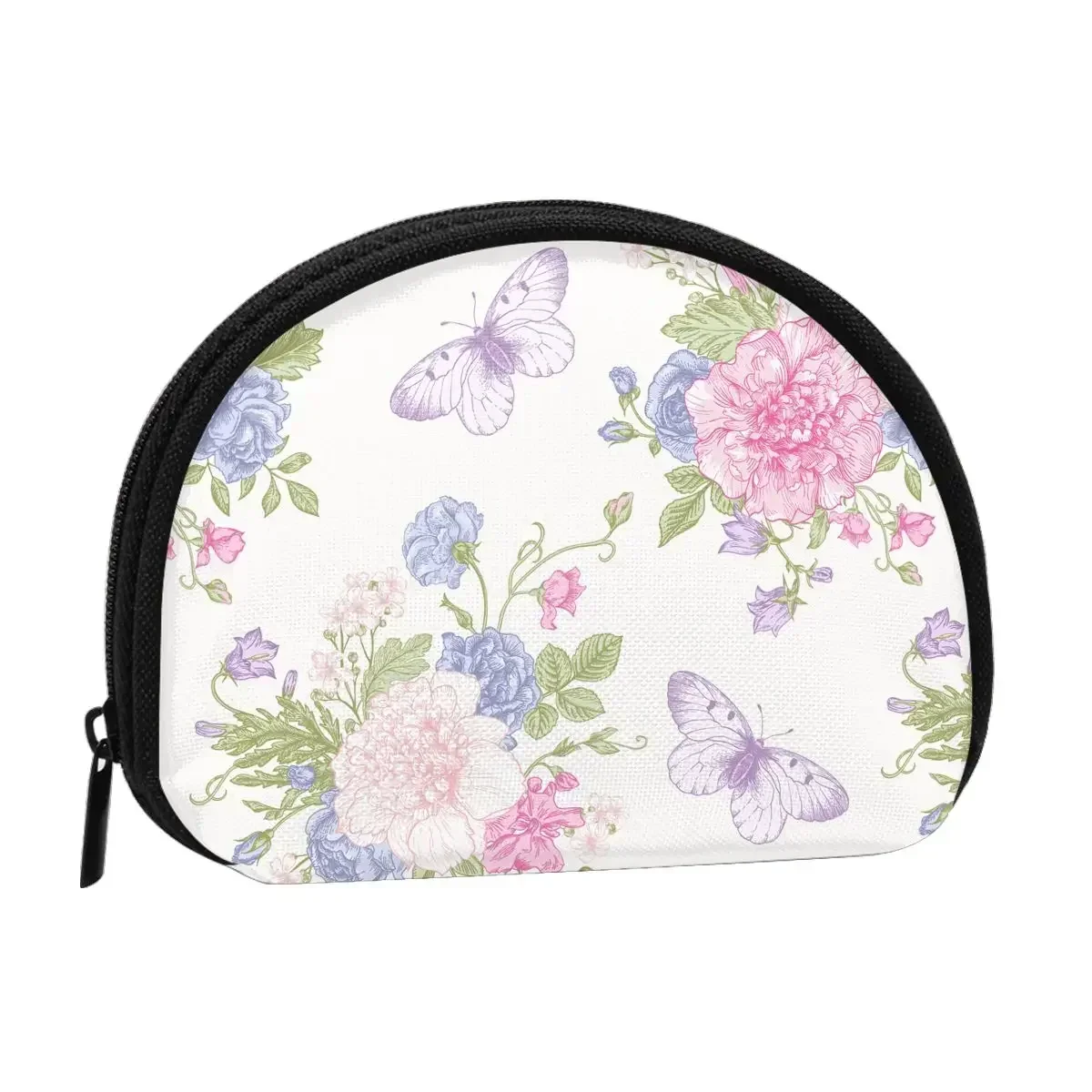 

И Кошелек для монет с 3D принтом цветов, Женская портативная Серебряная сумка для покупок, дорожная кредитная карта, подарок для удостоверения личности