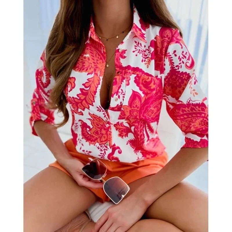 Primavera Autunno Donna Faion Print irt Design Unico Sle Top Ladies Premium Quali Abbigliamento Faionable Ladies irt