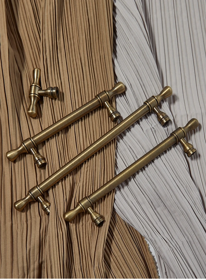 ANXIANG Антикварная латунная дверная ручка шкафа с каплями воды, античная бронза, ручка ящика во французском стиле