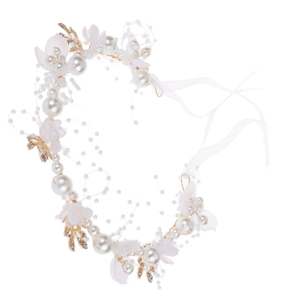 

Flower Pearl Wreath Garland Wedding Bridal Hair Accessories Kids Girls Toddler Wedding Bridal Headband Party Photoshoot