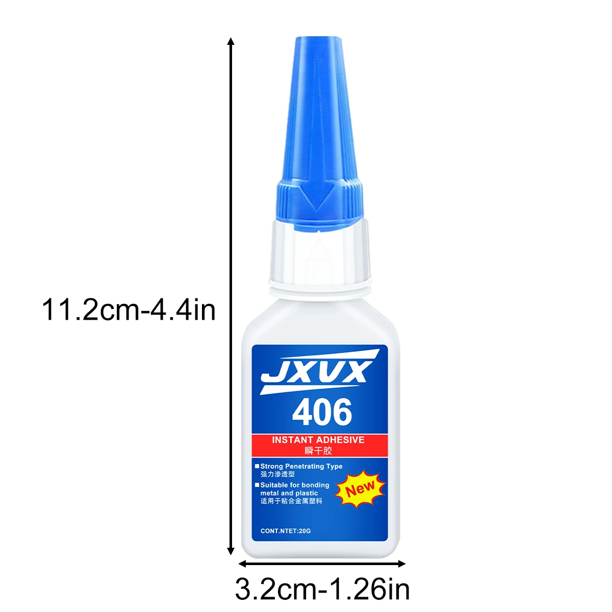 1-3 шт. 20 г JXVX 406 Суперклей Мгновенно высыхающий цианоакрилатный клей для автомобилей, металла и механического ремонта. Сильный клей-инструмент.