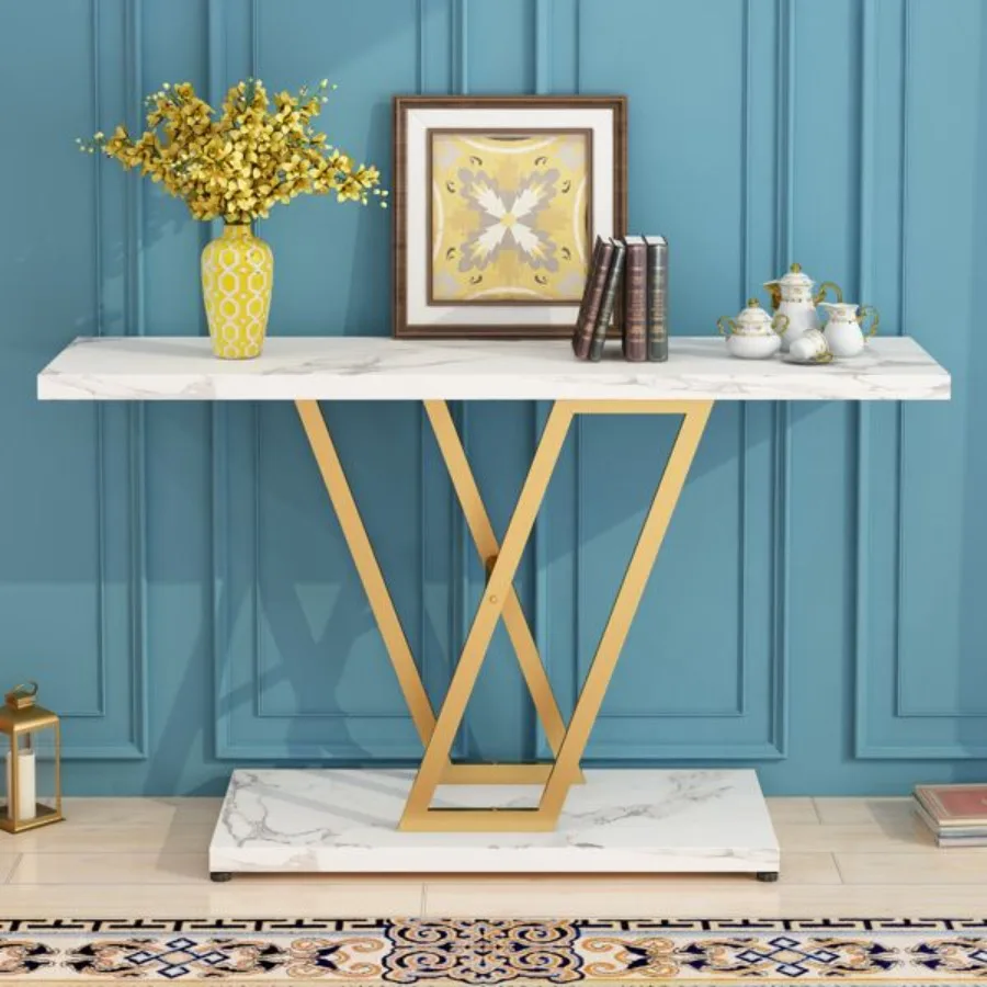 

[Replace code:50627609]Console Table Industrial Hallway Table for Entryway 42 Inch Entryway Tables Narrow Sofa Table for Living