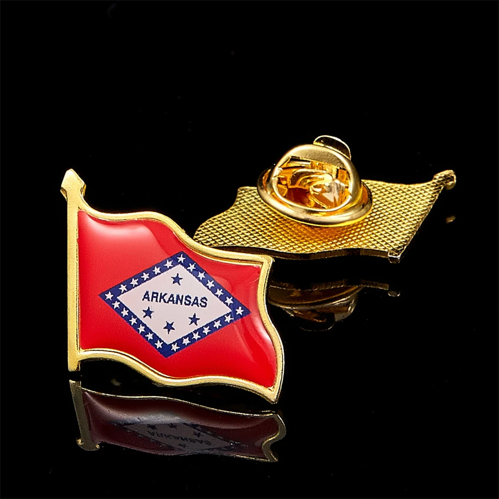 USA State Flag Arkansas Flag Unique Lapel Pin Brooch On Backpack Casual Clothes Pin Decoration