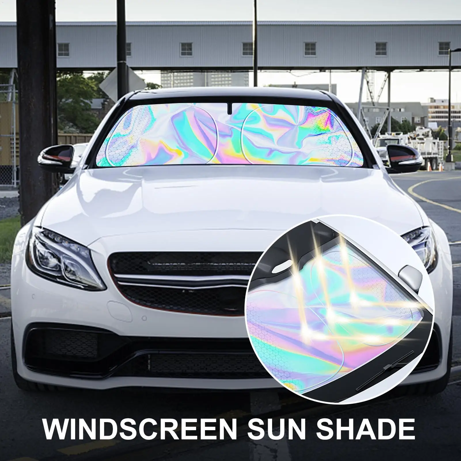 Windshield Sun Shade Front Windshield Shade Automotive Interior Protection for Summer Driving Long Commutes Road Trips Family