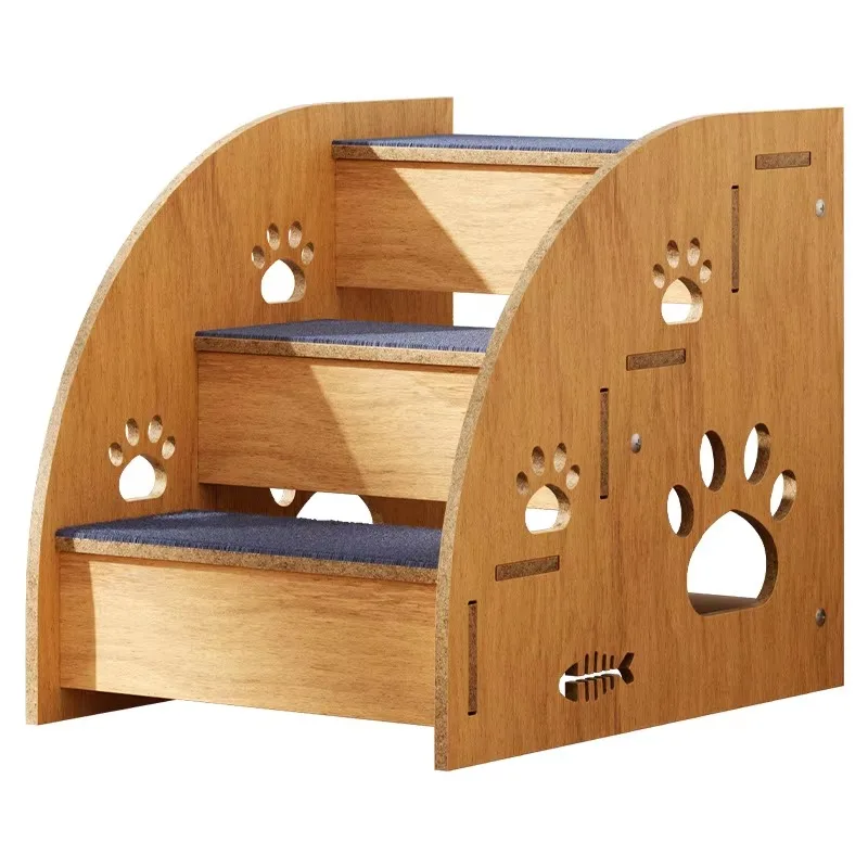 Removable wooden dog stairs, suitable for small dogs, non-slip step ramps for pet cats