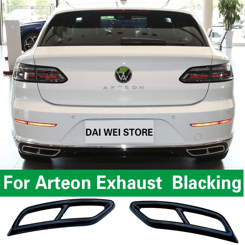 

For VW Arteon Chrome Plating Turns Black 2020 2021 2022 2023 Arteon Shooting Break Exhaust Decoration Accessory Body Kit ABS