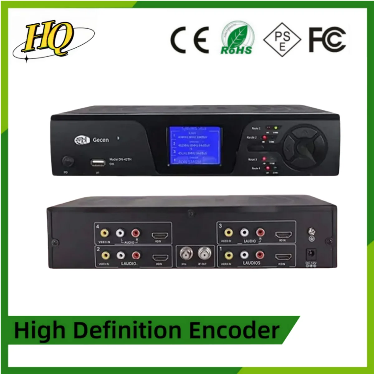 Front End Encoder Modulator, 4 Channel, Hdmi to Rf Dvb-t, Catv Dtv