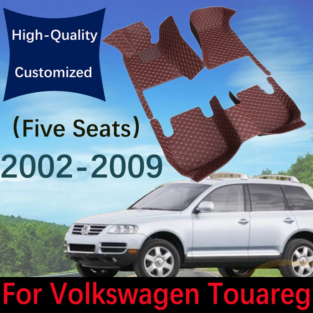 Car Floor Mats For VW Volkswagen Touareg 7L 2002~2009 5saet Waterproof Protective Pad Car Matt Tapetes Automovil Car Accessories